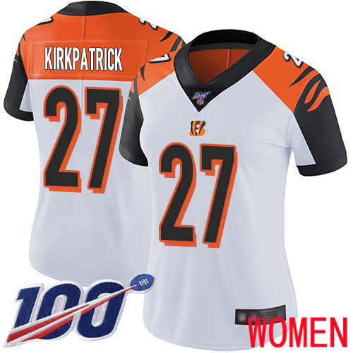 Cincinnati Bengals Limited White Women Dre Kirkpatrick Road Jersey NFL Footballl 27 100th Season Vapor Untouchable